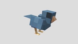 Small minecraft style Bird mob, minecraft, model, pixel