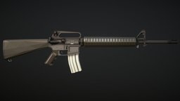 Low-poly M16A2 [remade from scratch] m16, ar-15, m16a2, armalite, lowpoly