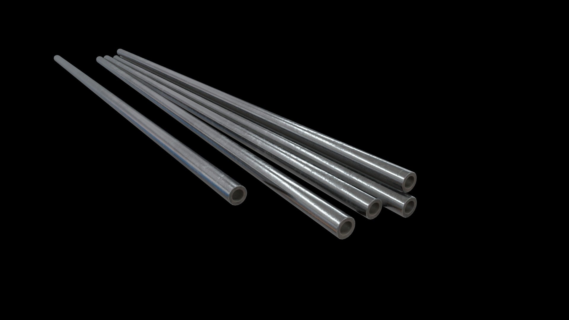 Steel pipes stacked toghether 3d model