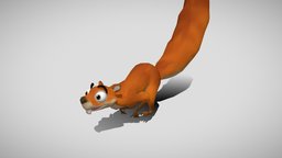 Squirrel videogame, squirrel, lowpoly, animated