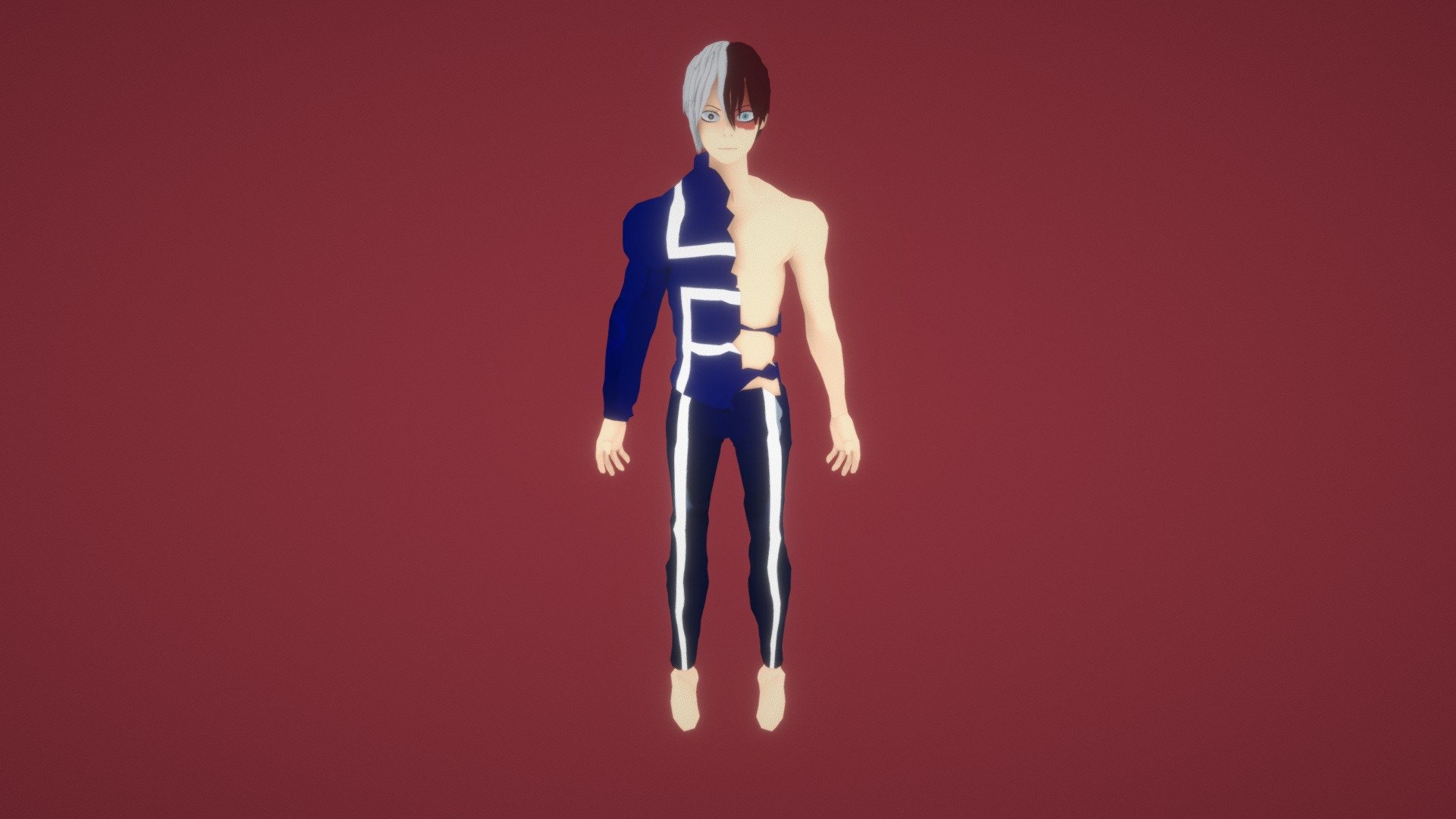 todoroki shoto is a character from the manga mha - todoroki shoto - 3D model by fossyl 3d model