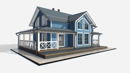 2 level Cottage Color 2 virtual, project, villa, unreal, residence, ready, vr, ar, color, showcase, presentation, virtualreality, idea, framed, architecture, game, model, design, house, home, wood, sketchfab, construction, download