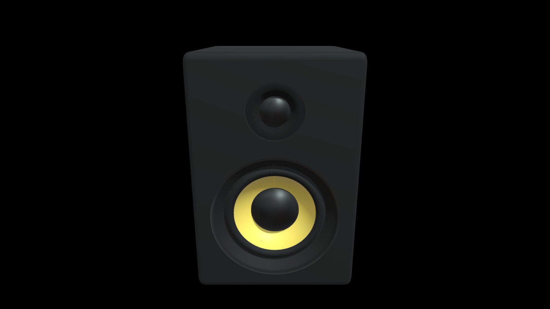 Studio monitor designed with Blender - Speaker / Audio Monitor YELLOW - 3D model by disqtible 3d model