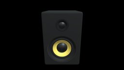 Speaker / Audio Monitor YELLOW music, speaker, synth, monitor, audio, render