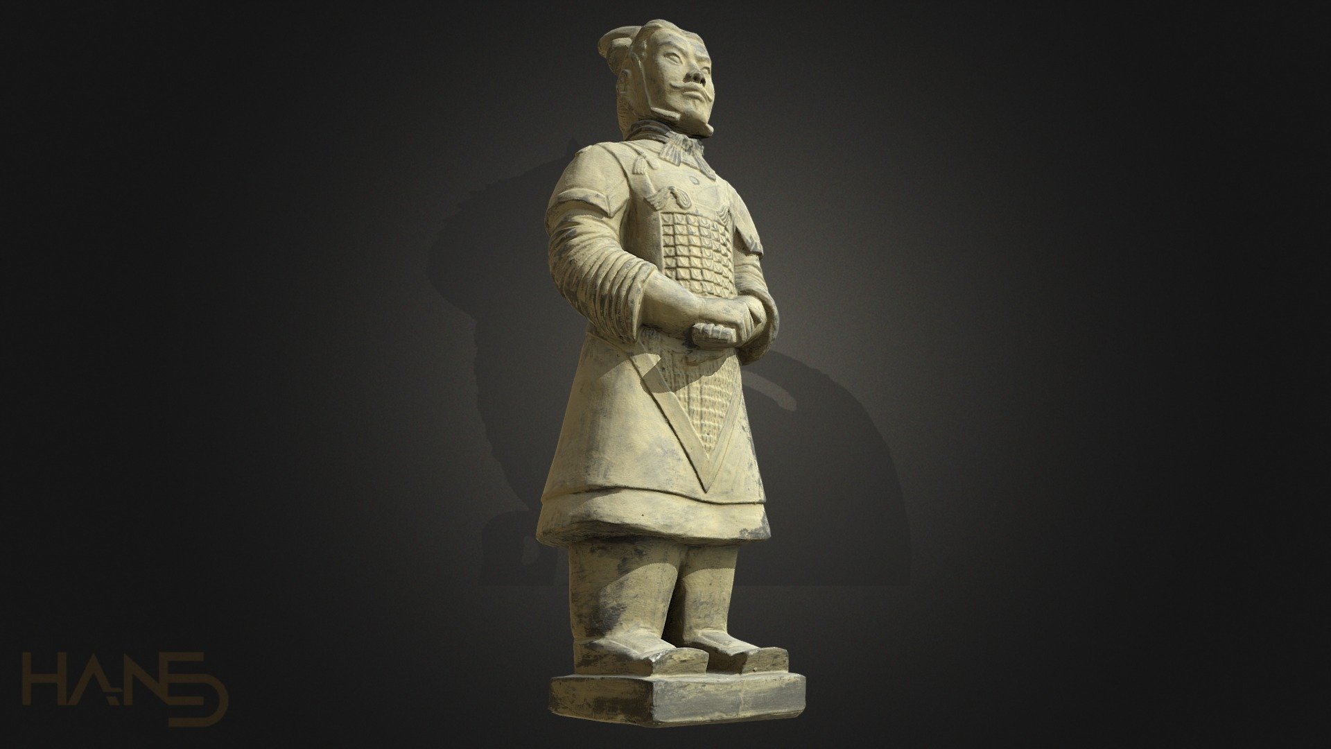 I came across a few nice Terracotta army replica's. This one has a height of around 85 cm. I shot the statue with around 200 photos (ISO 100, F16, 1,3 sec. shutter) with my 600D. 

Preview render (rendered with Blender Cycles):


Let me know what you think of it, and do check out my lately published free photoscanned model, which is for instance great as decoration in your renders! Free Thai Sandstone Sculpture


Follow me on Twitter | 
 Instagram | Artstation
 - Terracotta Army Warrior - Buy Royalty Free 3D model by Casper (@cie) 3d model