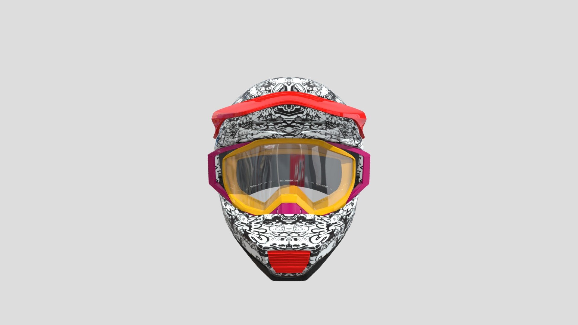 Sport helmet and glasses for character - HelmentForLeo - 3D model by goviazin.nikolai 3d model
