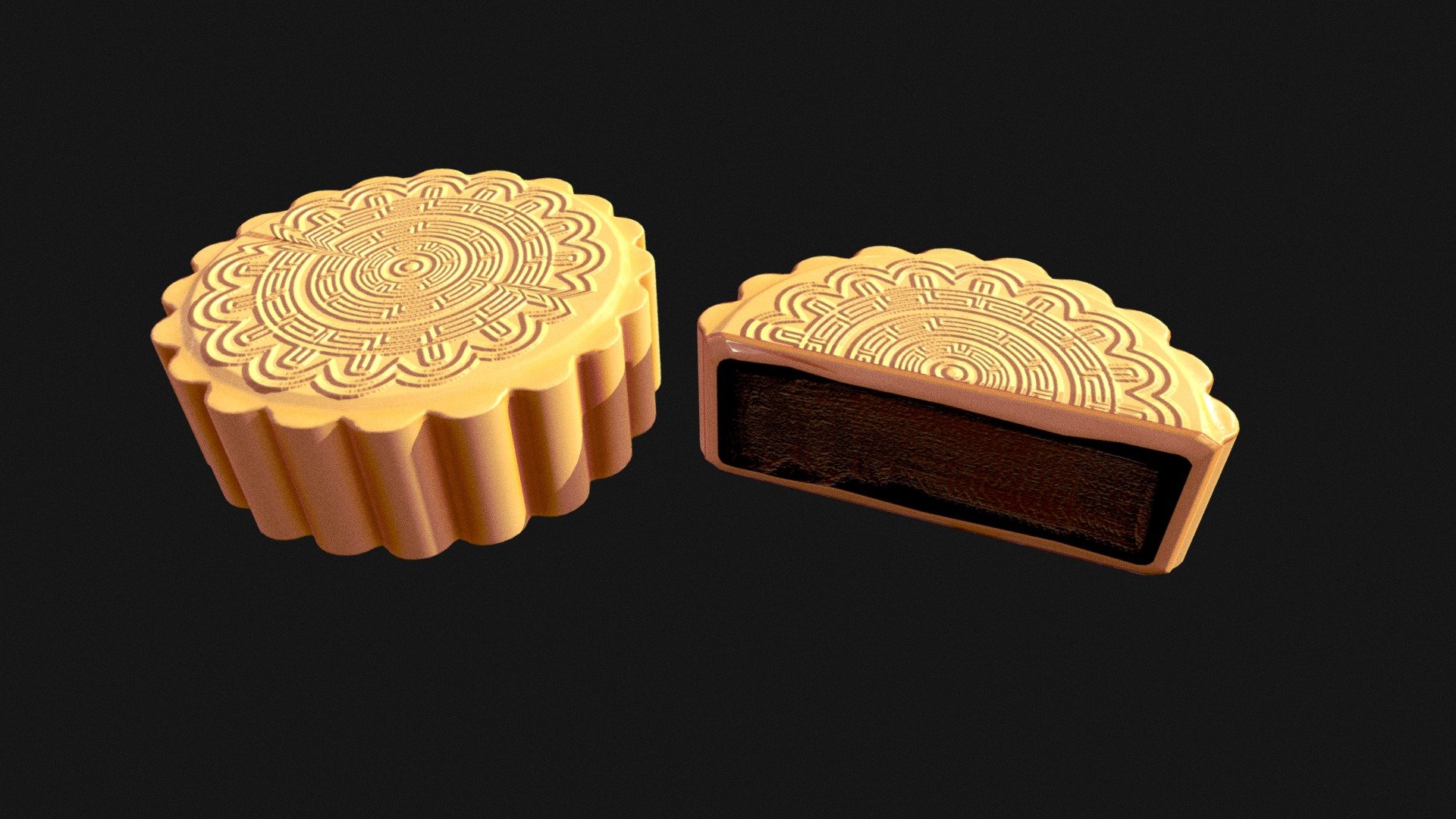 At Mid-Autumn Festival people eat mooncakes together with family, or present mooncakes to relatives or friends, to express love and best wishes 3d model