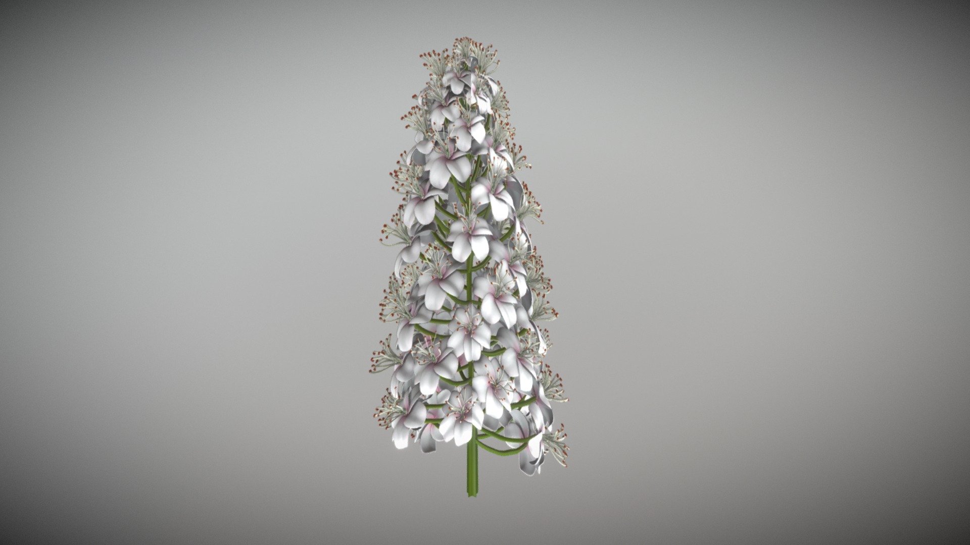 Blossom of a chestnut, the low-poly version 3d model