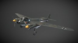 Ju88 Bomber. ww2, bomber, detail, texture, plane, gameready, ju88