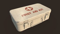Vintage First Aid Kit kit, ambulance, vintage, retro, med, aid, survival, vr, firstaidbox, aaa, hospital, first, old, box, medicine, ue4, unrealengine4, firstaid, gamereadymodel, gamereadyasset, firstaidkit, aaa-game-model, unity, lowpoly, medical, gameready