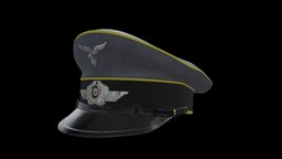 German Luftwaffe Crusher Cap world, cap, ww2, german, officer, substancepainter, substance, military, war