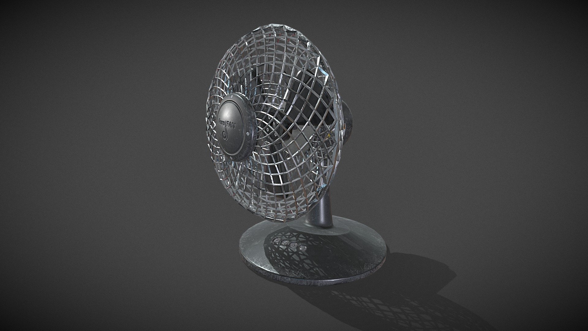 Black worn desk fan, super handy prop to fit any sort of interior environment.  Logo on fan is custom made so no issues with copyright. 

Blade spins and base rotates at a 45 degree angle. 

PBR textures @4k - Desk fan - animated (Black) - Buy Royalty Free 3D model by Sousinho 3d model