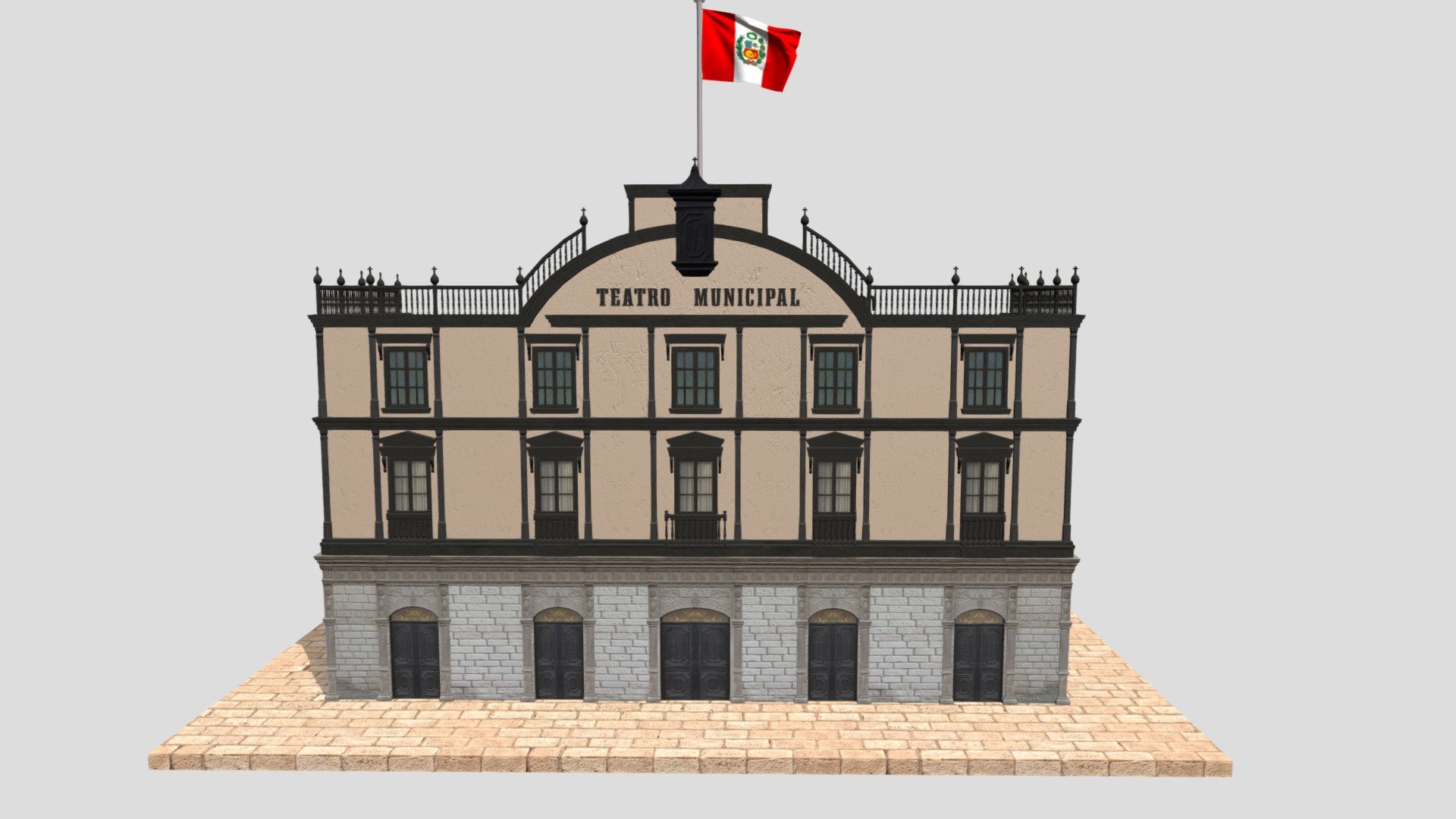 Teatro Municipal Tacna 3D

The Municipal Theater of Tacna or popularly known as &lsquo;Theater of Tacna', is a theater located in the center of Tacna, Peru. It is located in front of the MacLean Square and at the moment this theater is being administered by the Provincial Municipality of Tacna.





Made to scale approximately




by: Jhony David 



email: misteriotktk@gmail.com
 - TEATRO TACNA 3D // Blender - 3D model by MISTERIO (@misteriotk) 3d model