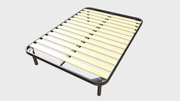 Full size bed frame with small slats