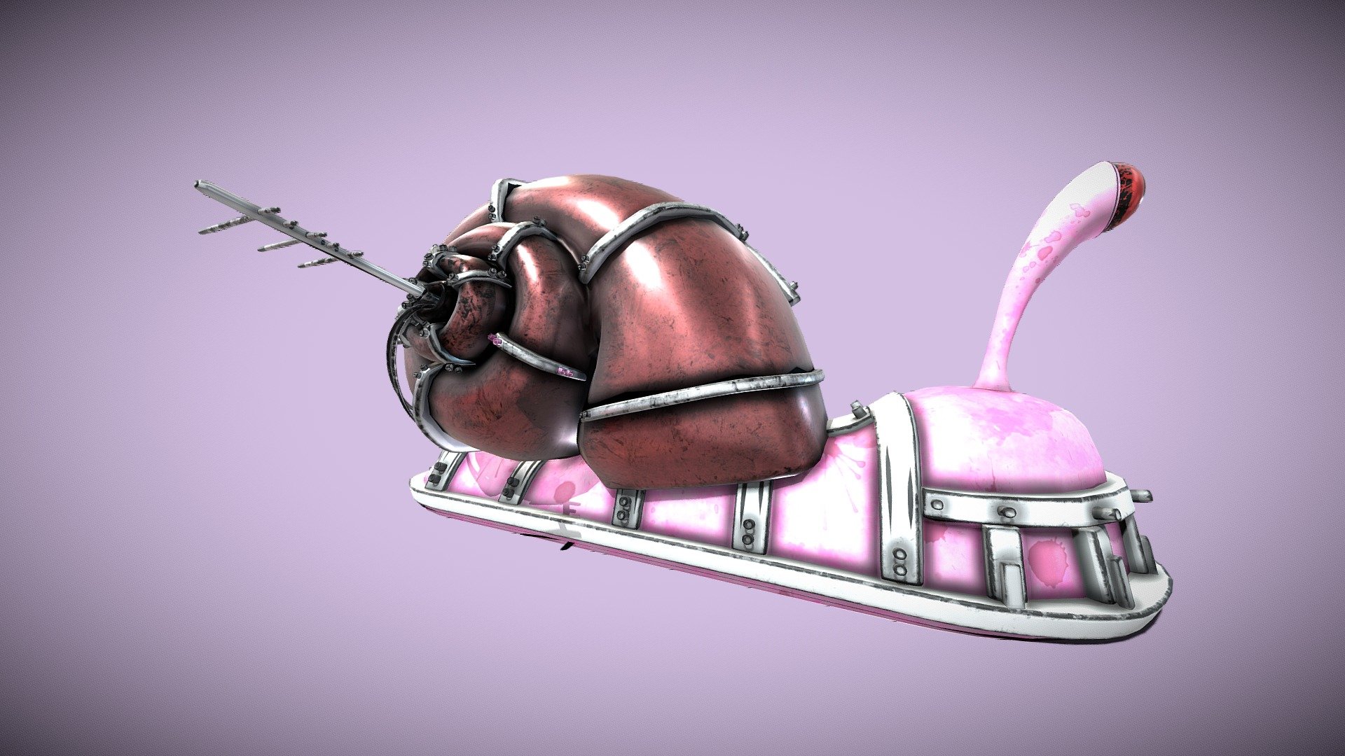 Mecha Snail

Mecha Snail, rigged and animated, toon shader (LBS).
UV Unwrapped and textured. 
Comes with textures at 2k and 4k resolution. 

The model contains 3 objects, 2 sets of materials, and 1 set of textures. 
Modeled in Blender, painted in Substance Painter. 

Blend file before modifiers has 12.298, 24.314 Triangles, 13.407 Vertices.

.
More: https://linktr.ee/ed3d - Mecha Snail - Buy Royalty Free 3D model by Ed (@Ed3D.Blend) 3d model