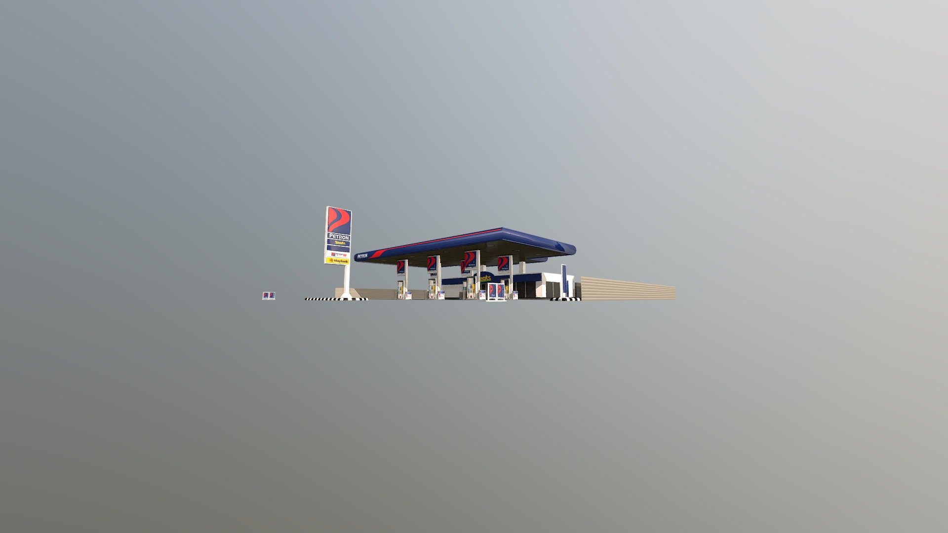 Petron Gas Station - Download Free 3D model by imin96 3d model