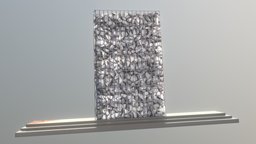 Noise Barrier Gabion Stone Wall 2.5m | Low-Poly
