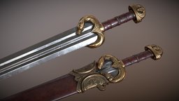 Lord of the Rings medieval, combat, swords, props-assets, weapons3d, lord-of-the-rings, middle-earth, gamereadyasset, medievalsword, middle-earth-shadow-of-mordor, gameready, eomer, eomersword