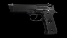 Beretta Pistol beretta, m9, low-poly