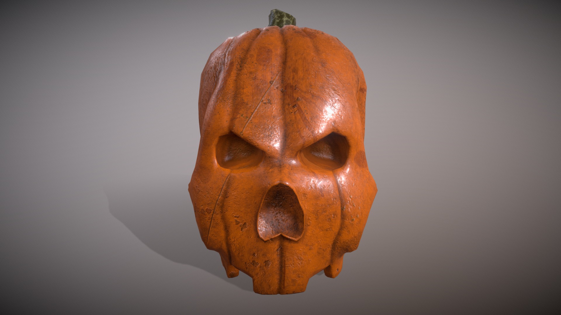 Low poly pumpkin-skul 3d model