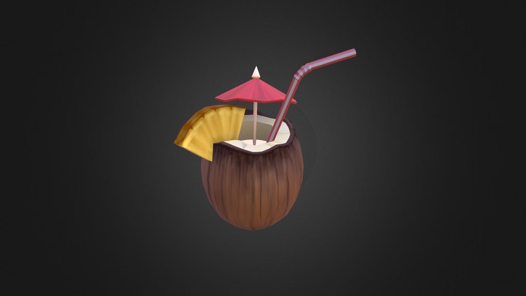 Coconut - 3D model by goldenjohson 3d model