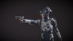 vPD Enforcer game-asset, game-character, character, sci-fi, characterdesign