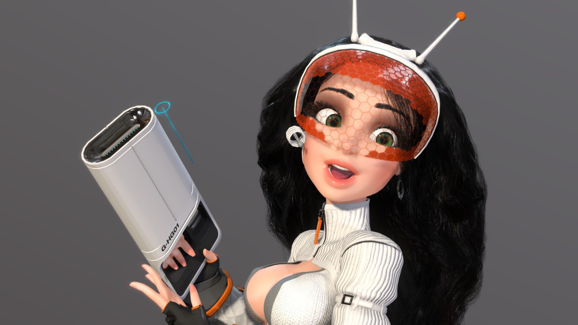 The Groovy Space Girl is a fully rigged character for Blender and Unity. She’s painstakingly crafted with a full body and face rig. There is also several interchangeable clothing items and a large library of face expressions, visemes,  hand poses, and body poses 3d model