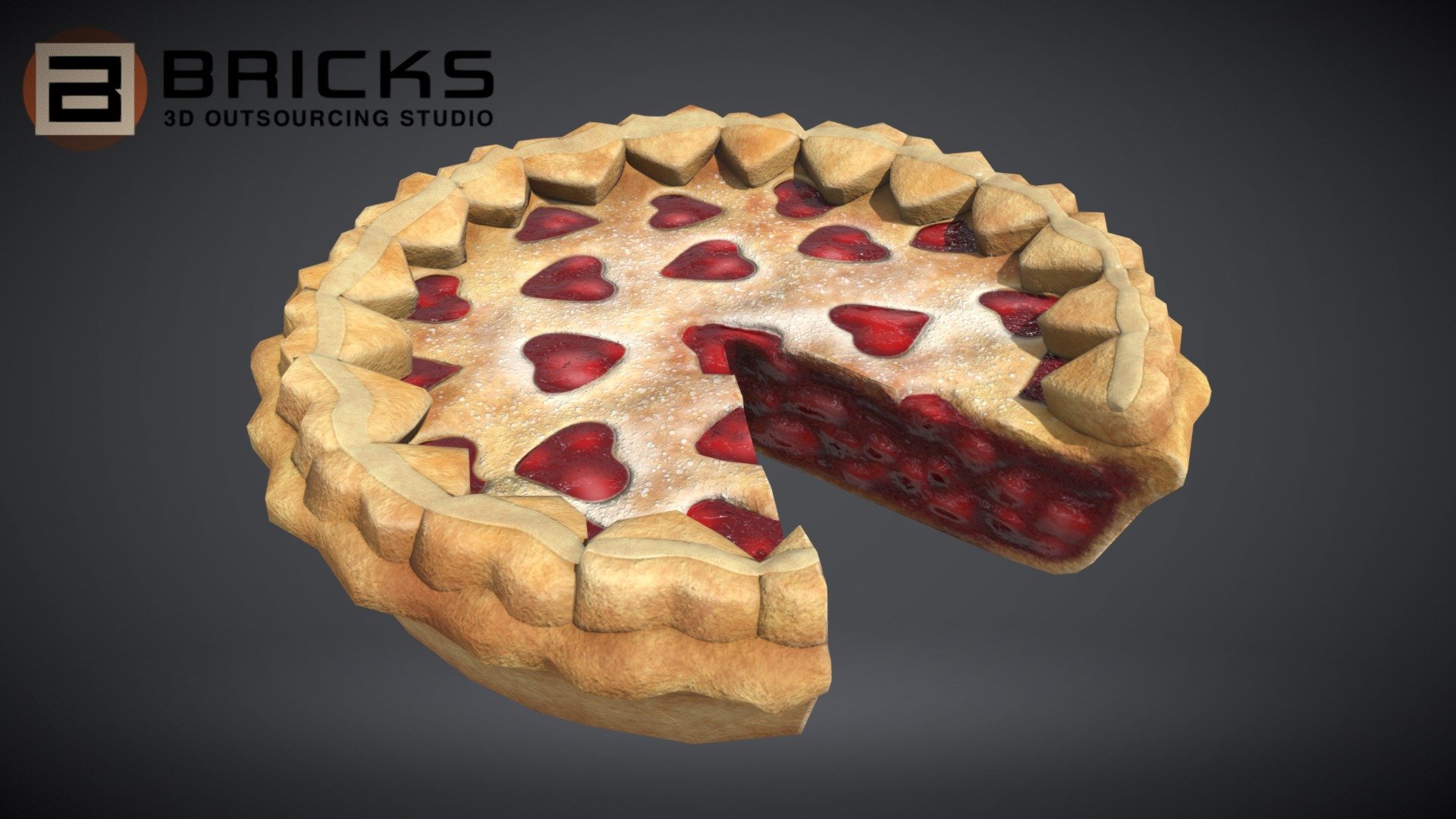 PBR Food Asset:
PieStrawberryHeartChart
Polycount: 1504
Vertex count: 754
Texture Size: 2048px x 2048px
Normal: OpenGL

If you need any adjust in file please contact us: team@bricks3dstudio.com

Hire us: tringuyen@bricks3dstudio.com
Here is us: https://www.bricks3dstudio.com/
        https://www.artstation.com/bricksstudio
        https://www.facebook.com/Bricks3dstudio/
        https://www.linkedin.com/in/bricks-studio-b10462252/ - PieStrawberryHeartChart - Buy Royalty Free 3D model by Bricks Studio (@bricks3dstudio) 3d model