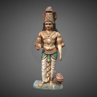 Yudistira statue, hindu, mandir, murti, 3dsmax, 3dsmaxpublisher