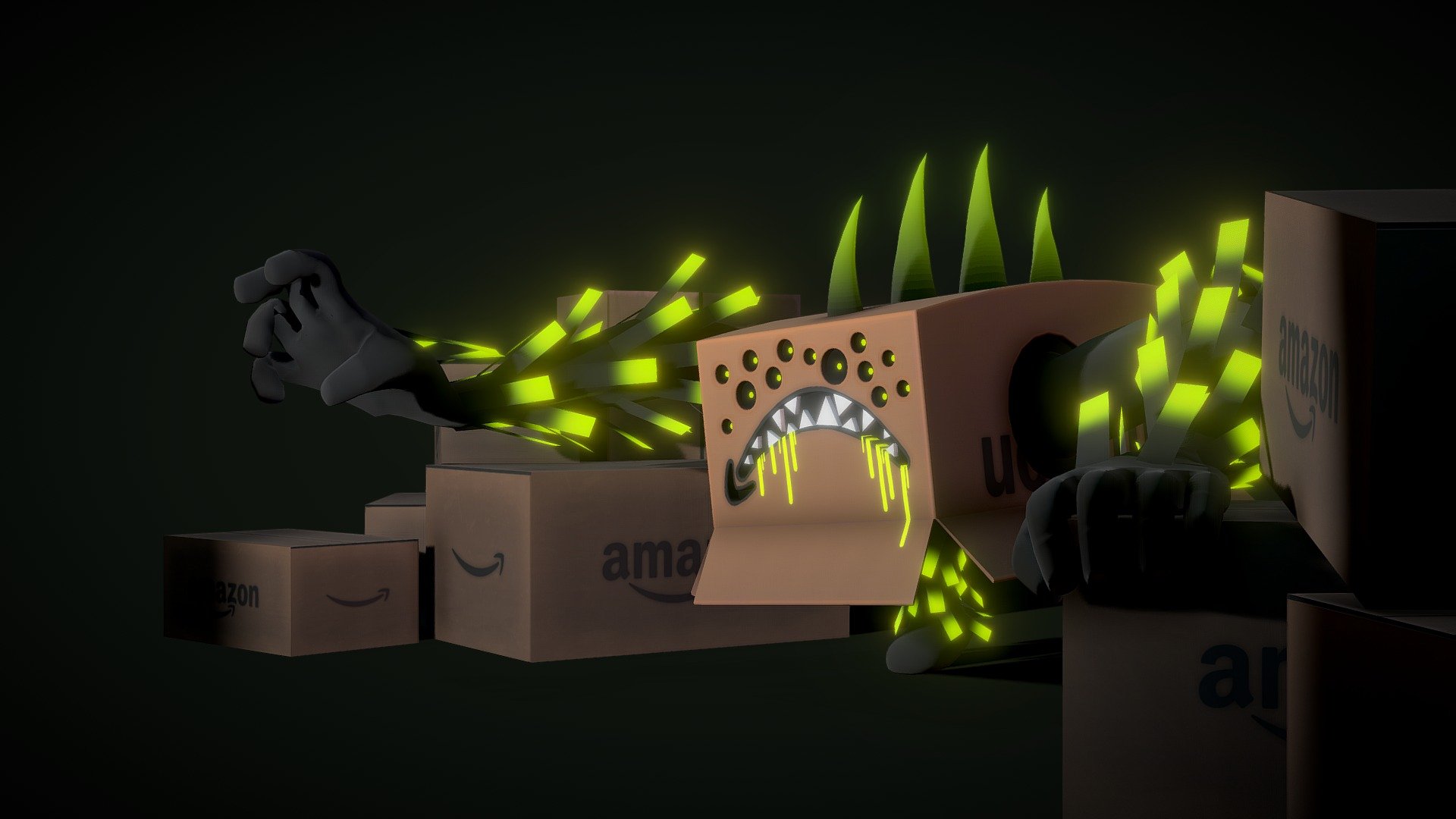 Made this for a friends discord server art attack! The theme was PACKAGED! - Hound Of Bezos - Download Free 3D model by Eriction (@erictahiri) 3d model