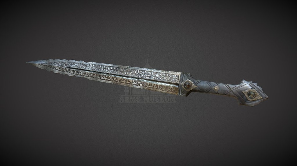 Traditional Caucasian dagger with a straight wide steel blade. Was used as a weapon, and as household tool to perform various tasks such as firewood chopping

Time of production: XVII-XIX c.

Material: Steel, horn, copper alloy

Total length, sm: 71.5

Blade length, sm: 56

Blade width, sm: 4.8

Country: Caucasus - "Kama" Dagger - Download Free 3D model by Arms Museum (@ArmsMuseum) 3d model
