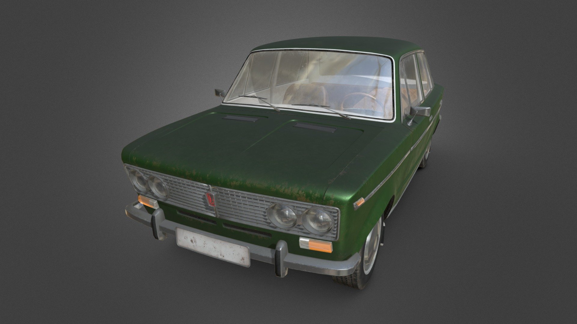 USSR auto VAZ-2013 old look. 
Modelled in Blender, unwrapped in Rizom, textures in Substance Painter 3d model