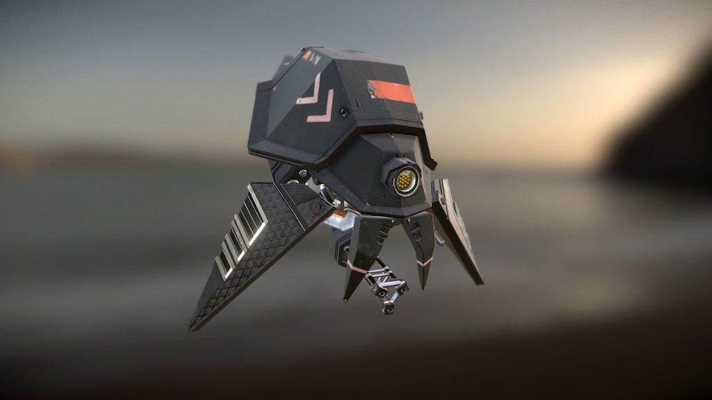 Full project on artstation https://www.artstation.com/artwork/r4WV6

Hey guys, here's my drone i made between school and work smiley ! I made the modeling in 3DS Max and Texturing with Substance Designer and Painter on 3 texture sets ant it is around 20 000 polys! The desing is inspired  by the shape of the cuttlefish! I want to give a special thanks to my friend Lucas Dubé, who worked with me on design of texture and to the artists that gave me advises to push it further ! - Project X - Drone Tb 718 - 3D model by 3dboer 3d model