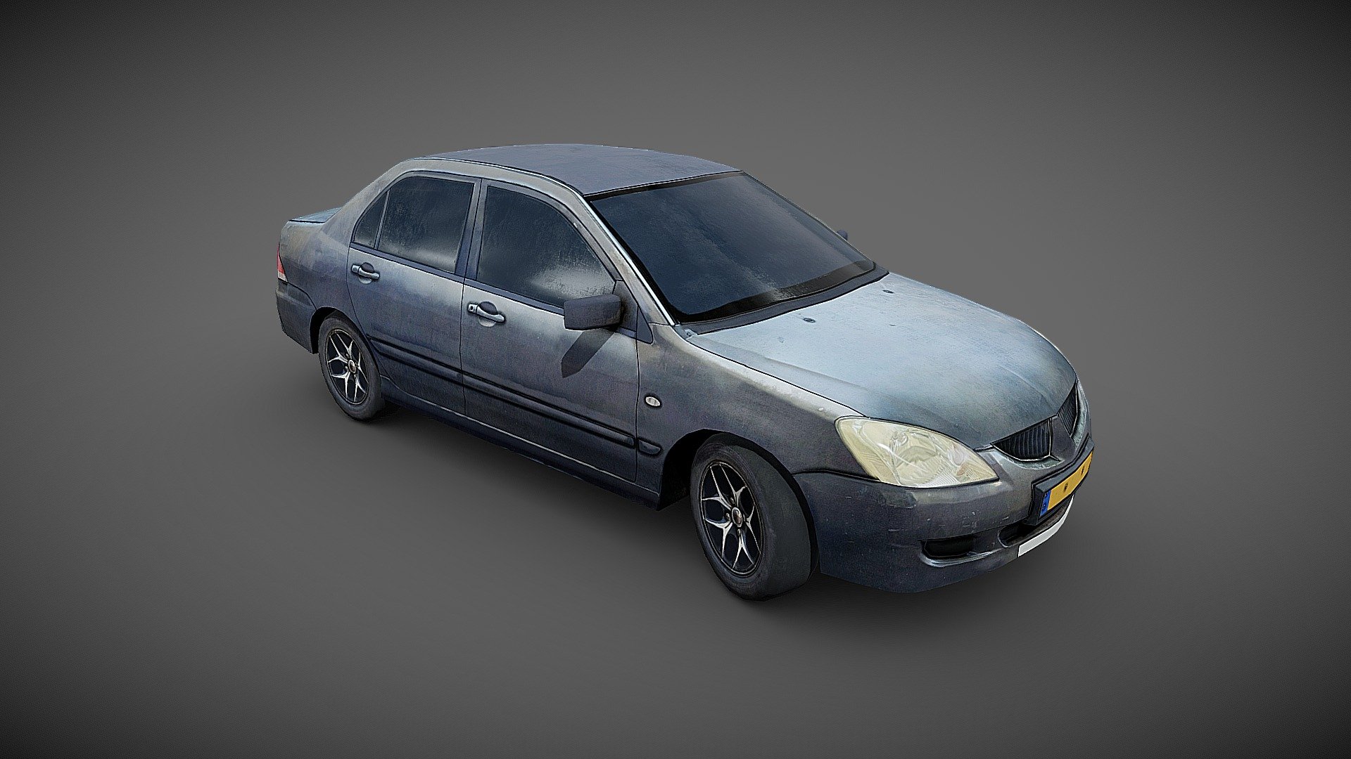 Game ready abandoned car. Random scaned vehicle, handmade retopo. Very lowpoly mesh 3d model