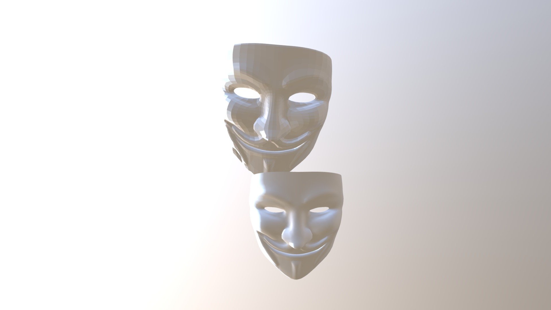 Hello! Today I have a Low and High Poly version of the famous Anonymous mask! Hope you enjoy the model! - Anonymous Mask (Low & High Poly) - Download Free 3D model by IPlagueI (@SkullDrill) 3d model