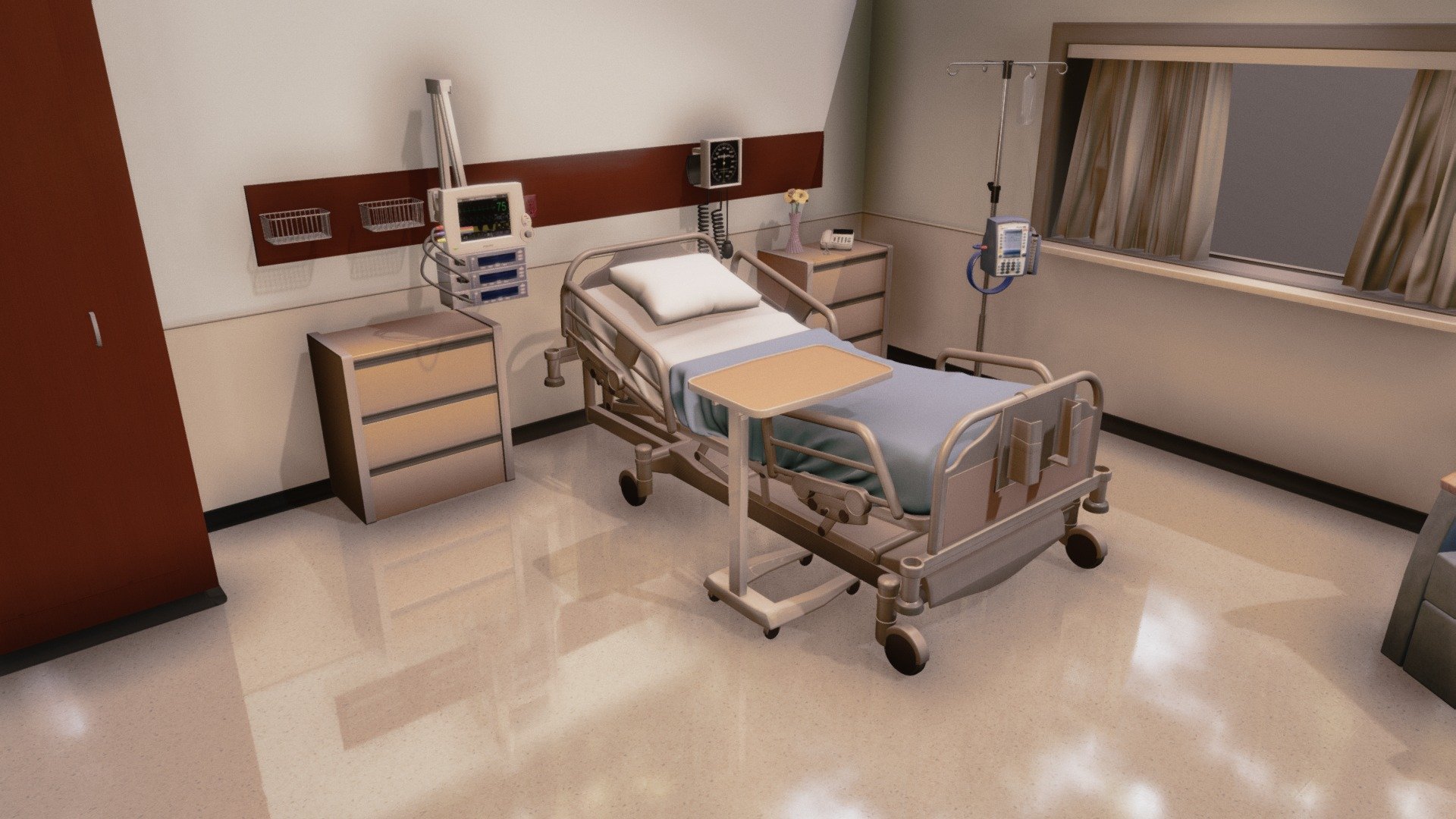 Concept Hospital Room - 3D model by Diving Dove Studios (@divingdove) 3d model