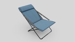 Game Ready | Foldable Deckchair armchair, party, furniture, props, beach, nature, lounger, deckchair, lounge-chair, lowpoly, chair, gameready