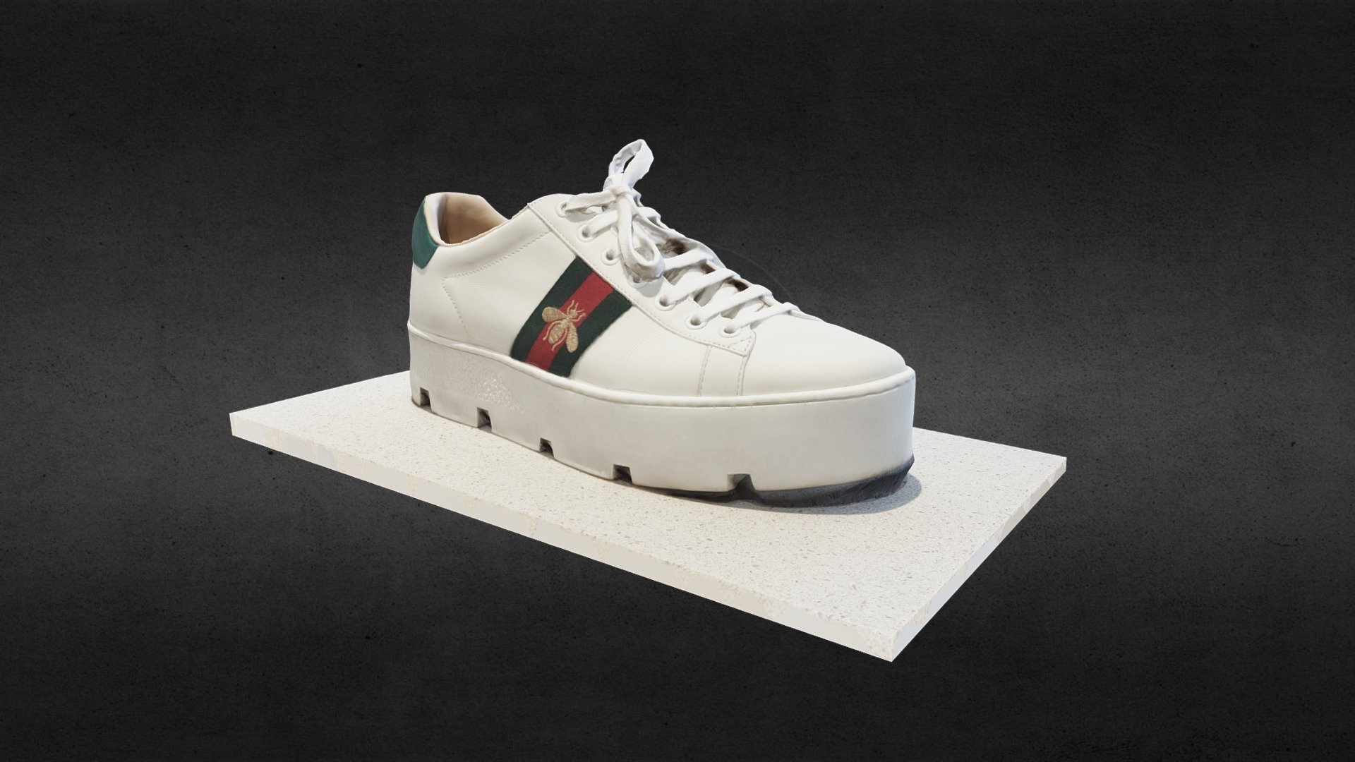 A raw 3D scan of one of my friend's Gucci shoes. (Substance painter cleanup coming soon)

The geometry and textures are decimated to 350K and 3K 3d model