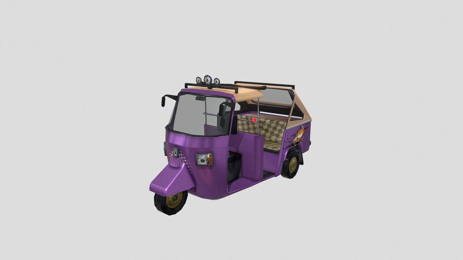 Low poly 3d model that is reay to use in your game - Low Poly Tuk Tuk 2 - 3D model by Waleed Ashar (@Wali-Hassan) 3d model