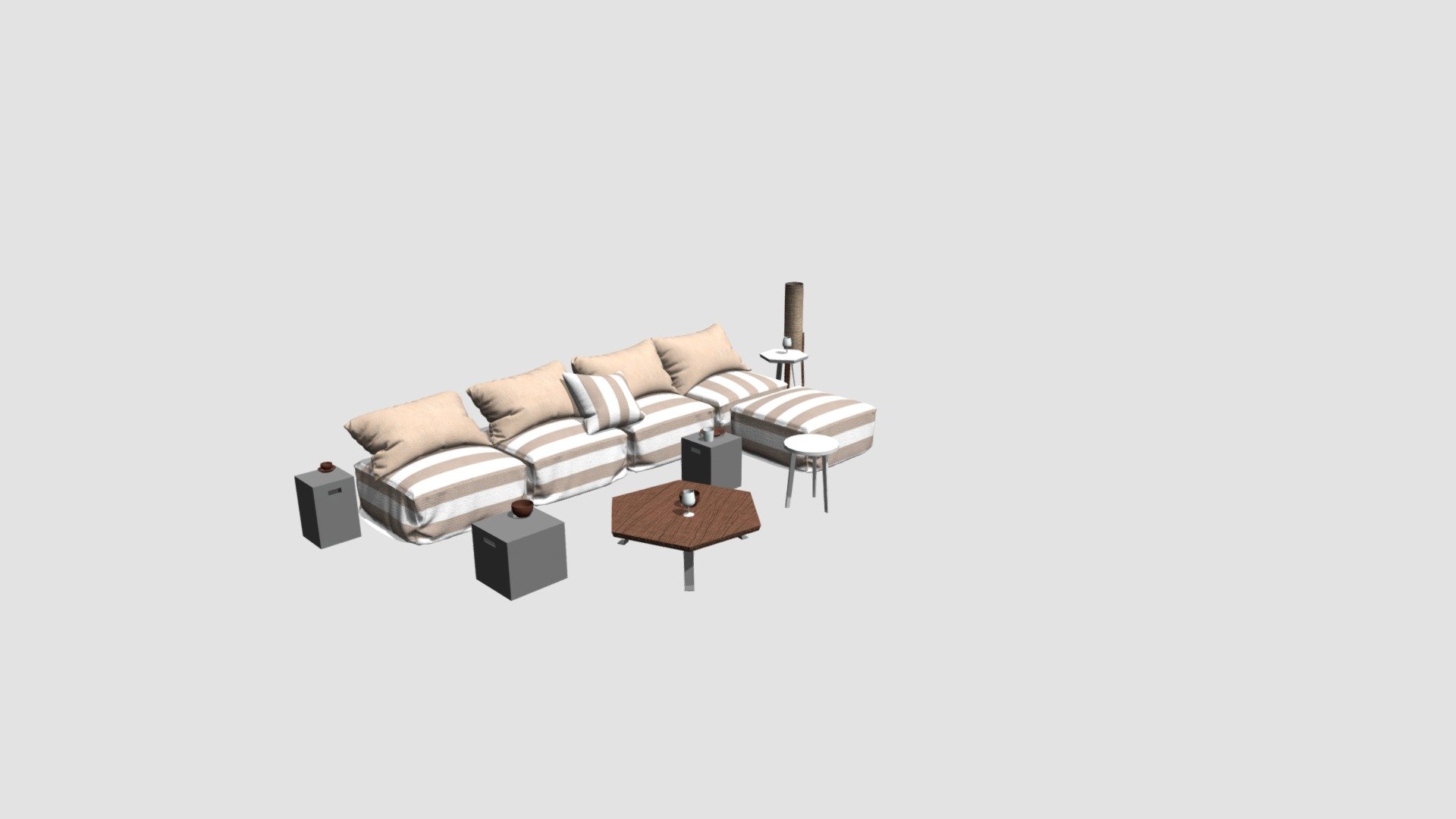 Highly detailed 3d models of furniture with all textures, shaders and materials. It is ready to use, just put it into your scene 3d model