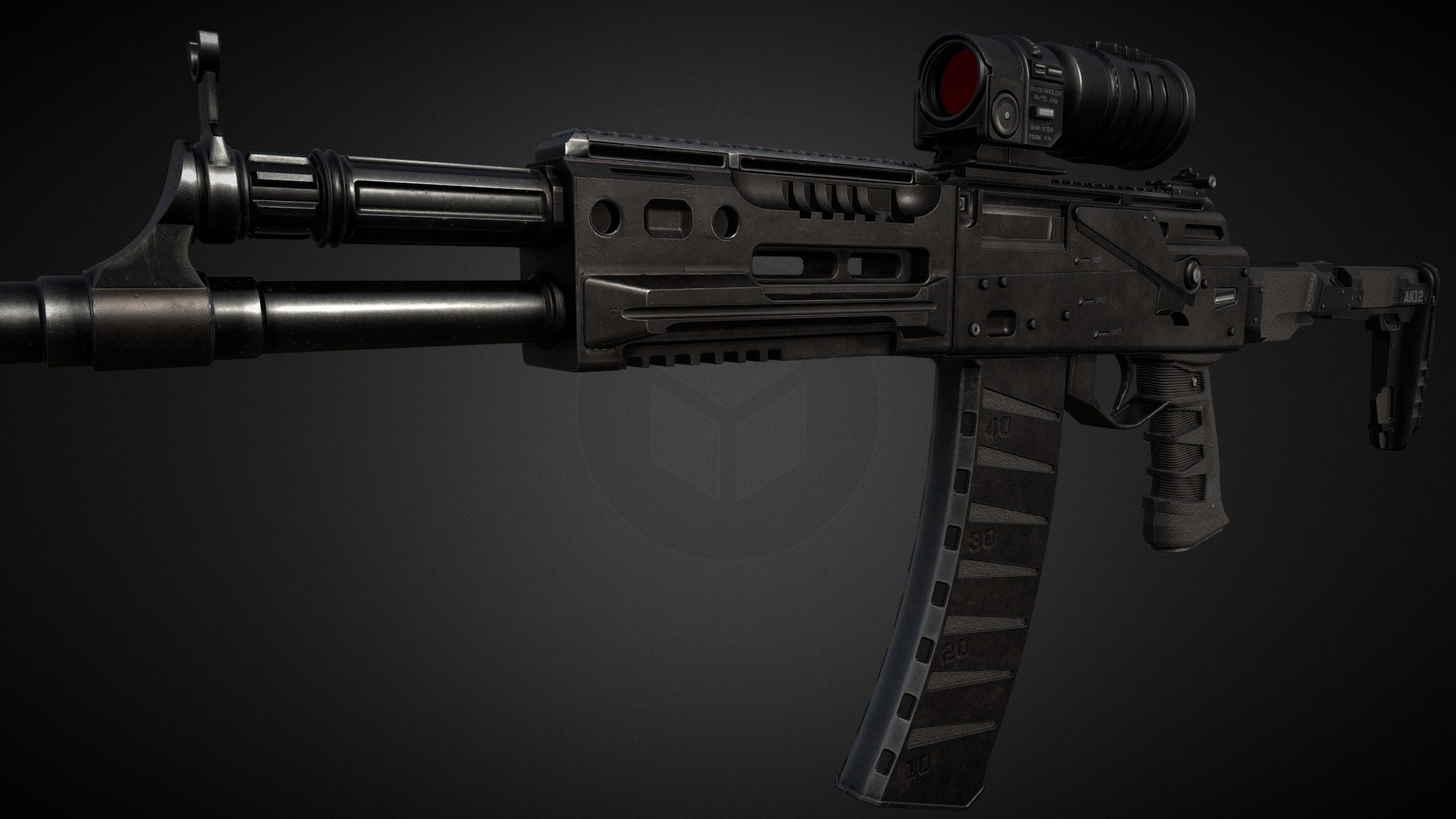 Assault rifle AK-12 - AK-12 - 3D model by _voxel_ 3d model