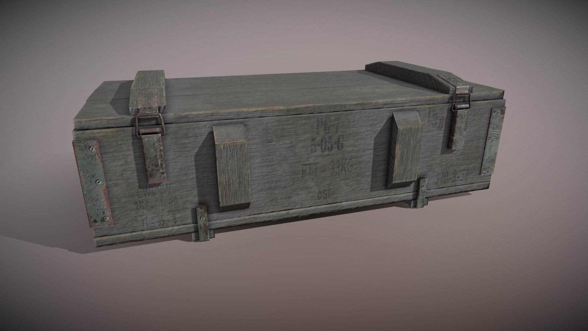 Game ready low poly weapon box 3d model