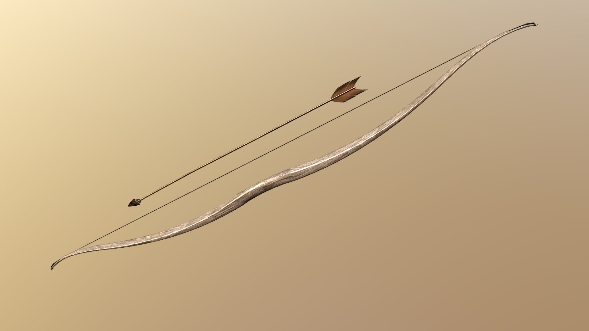 Game ready bow and arrow with 8k pbr textures.
The arrow has a flintstone arrowhead 3d model