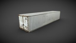 Container 40ft abandoned, cargo, old, game, lowpoly, container, gameready