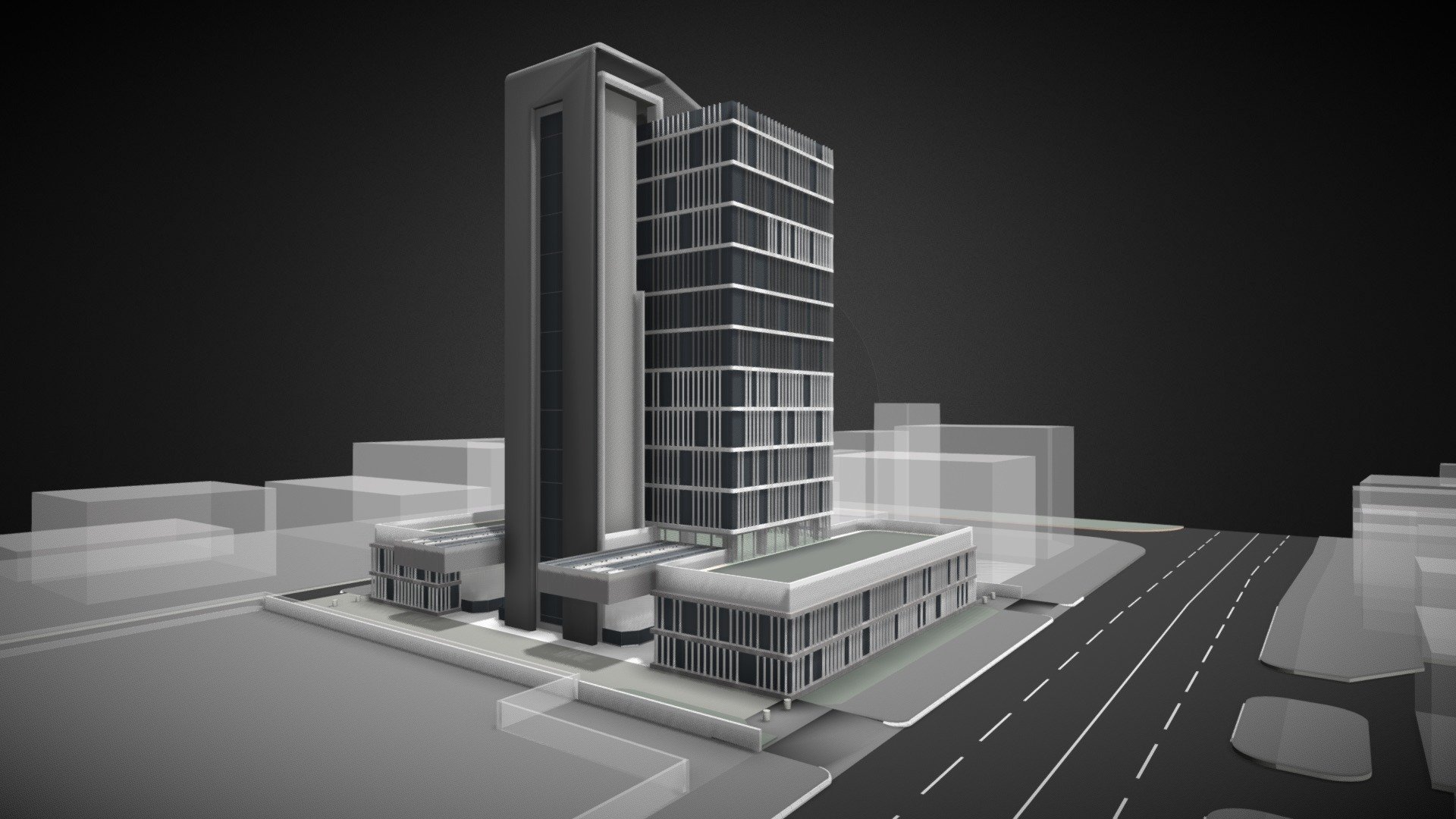 Limassol Buisiness Center - 3D model by ecaarch 3d model
