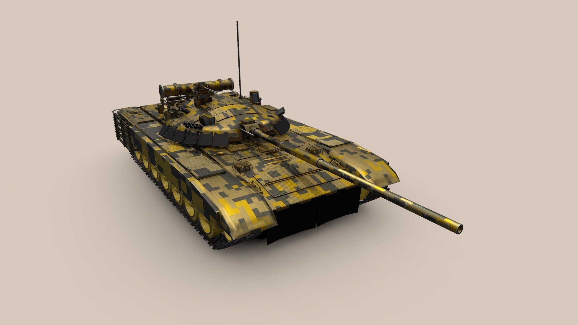 A combination of various tank models, including the T-80, T-84, T-64, T-72, T-80U, T-80UK and the Challenger. Armed with a 135mm gun a 15mm heavy machine gun and a 20mm autocannon, the HammerHead is a vicious tank capable of engaging multiple types of enemies at once, also protected with many types or ERA panels to help its survivabilty against airborne attacks and over-head missile strikes. Top speed of 82km/h on road. Weighs 56 tonnes.

I will upload another version of this with animations and probably with a basic one tone paint scheme, the animations i will do will be, moving, turret turning and firing. Although the first two will most likely be done.

~Hope you enjoy!~

&lsquo;w'/ - D-30-A ' Hammer Head' MBT - 3D model by Barneh_Modelling 3d model
