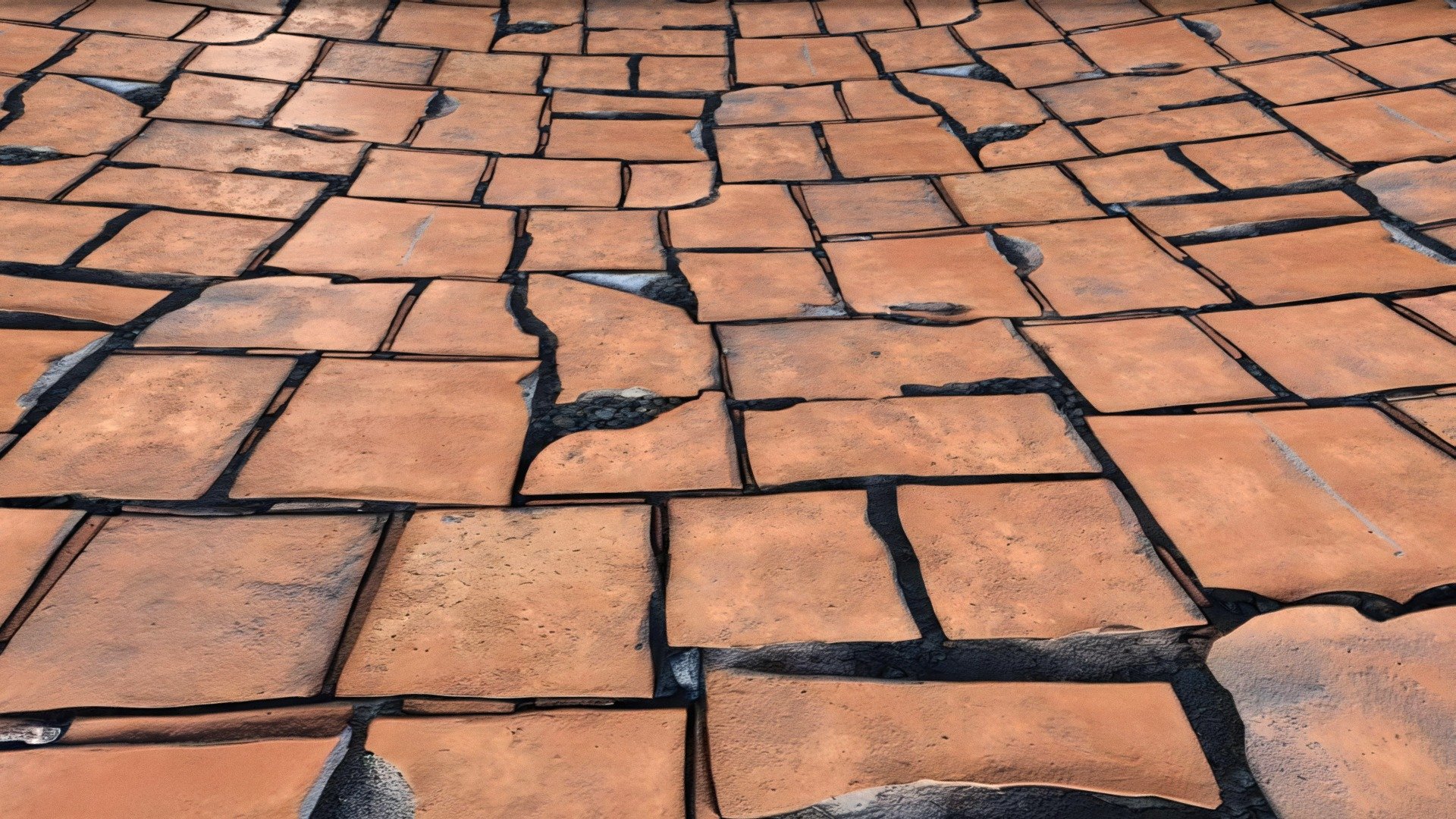 AI-generated polished terracotta broken tiled floor - Polished terracotta broken tiled floor - Download Free 3D model by Tijerín Art Studio (@tijerin_art) 3d model