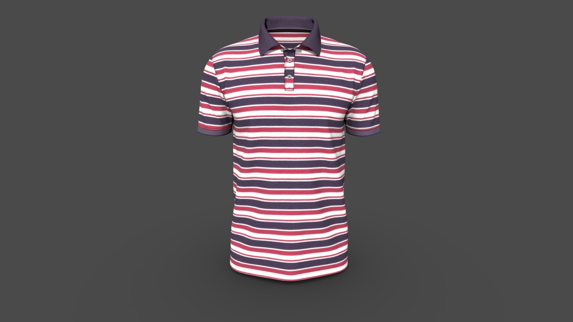 Men Classic Strip Polo Shirt
Version V1.0

Realistic high detailed Mens Cotton Poloshirt with high resolution textures. Model created by our unique processing &amp; Optimized for Web and AR / VR. 

Features

Optimized &amp; NON-Optimized obj model with 4K texture included




Optimized for AR/VR/MR

4K &amp; 2K fabric texture and details

Optimized model is 1.59MB

NON-Optimized model is 12.8MB

Knit fabric texture and print details included

GLB file in 2k texture size is 4.89MB

GLB file in 4k texture size is 20.1MB  (Game &amp; Animation Ready)

Suitable for web application configurator development.

Fully unwrap UV

The model has 1 material

Includes high detailed normal map

Unit measurment was inch

Triangular Mesh with 13.9k Vertices

Texture map: Base color, OcclusionRoughnessMetallic(ORM), Normal

Tpose  available on request

For more details or custom order send email: hello@binarycloth.com


Website:binarycloth.com - Men Classic Strip Polo Shirt - Buy Royalty Free 3D model by BINARYCLOTH (@binaryclothofficial) 3d model