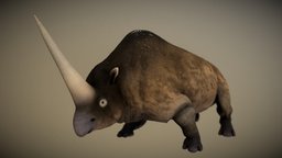 Elasmotherium beast, rhino, creative, horn, realistic, elasmotherium, wholly, creature, animal, prehistoric