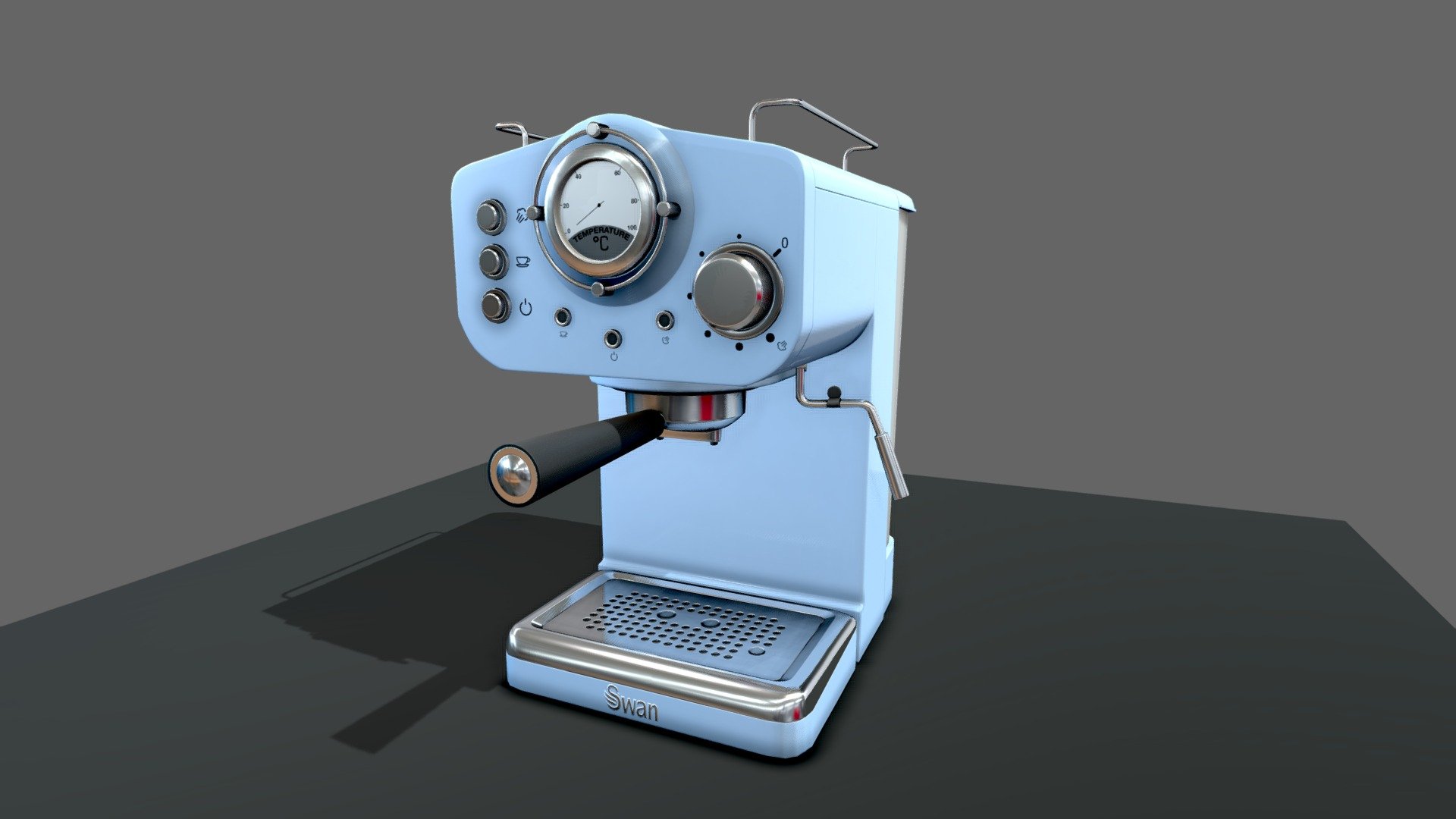 Low poly model
Tris 5,928 
Real copy of the coffee machine SWAN RETRO BLUE 15bar - Coffee machine SWAN RETRO BLUE 15bar - Download Free 3D model by Egor Melentovich (@egoryanfmc) 3d model